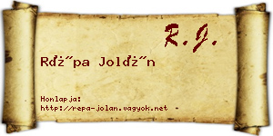 Répa Jolán névjegykártya